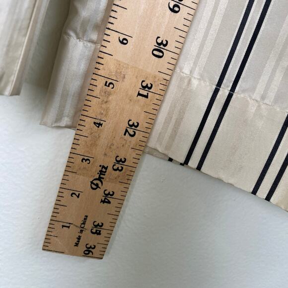 FRAME Silk Safari Pants Size 12 Cream Black Striped Jacquard Wide Leg Career - Picture 16 of 16